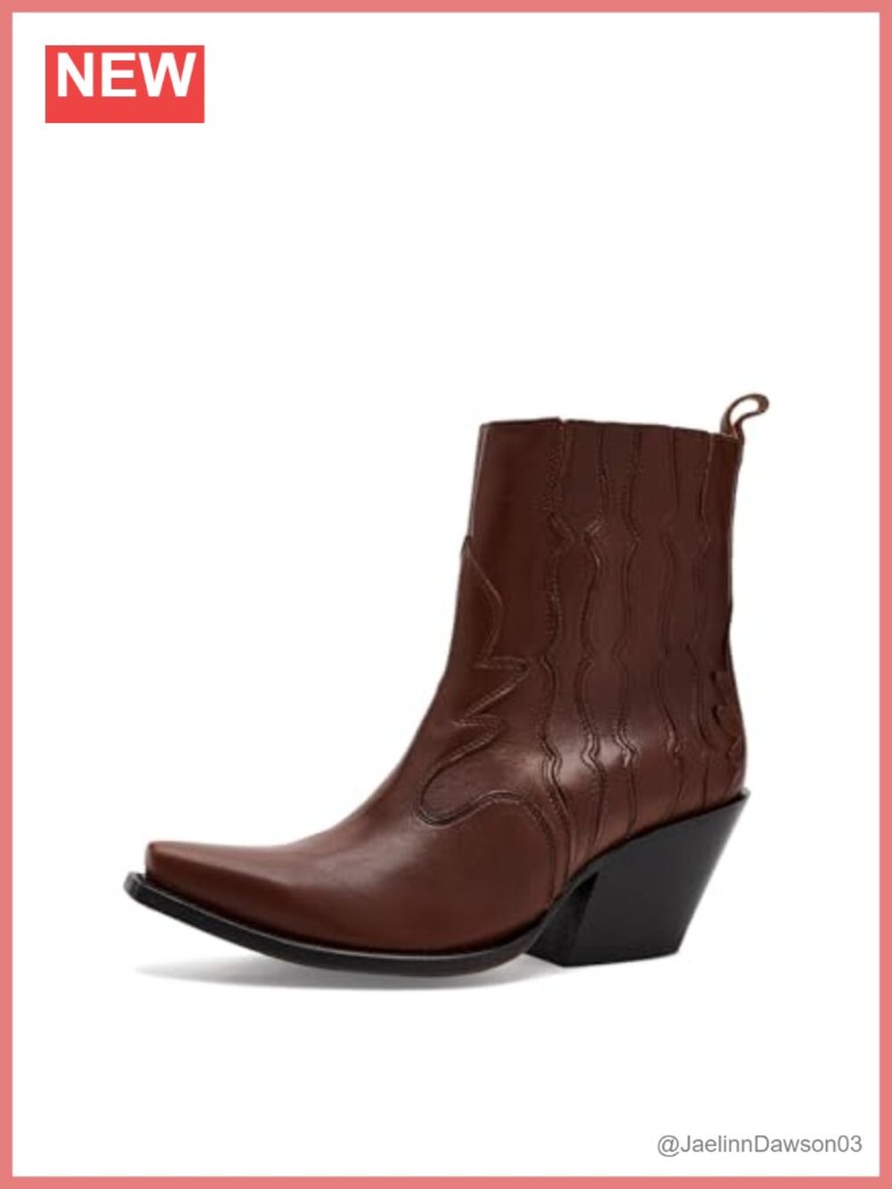 Ankle Leather Boots Square Toe Block Heel Pull-On Equestrian